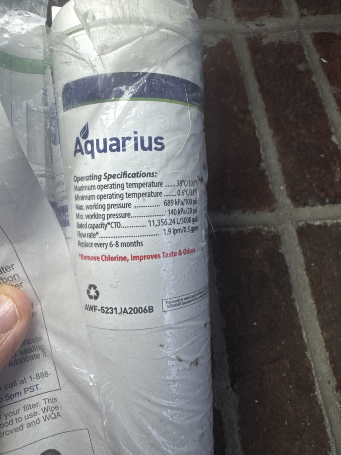Aquarius LT600P Replacement Refrigerator Water Filter New & Sealed 5231JA2006B