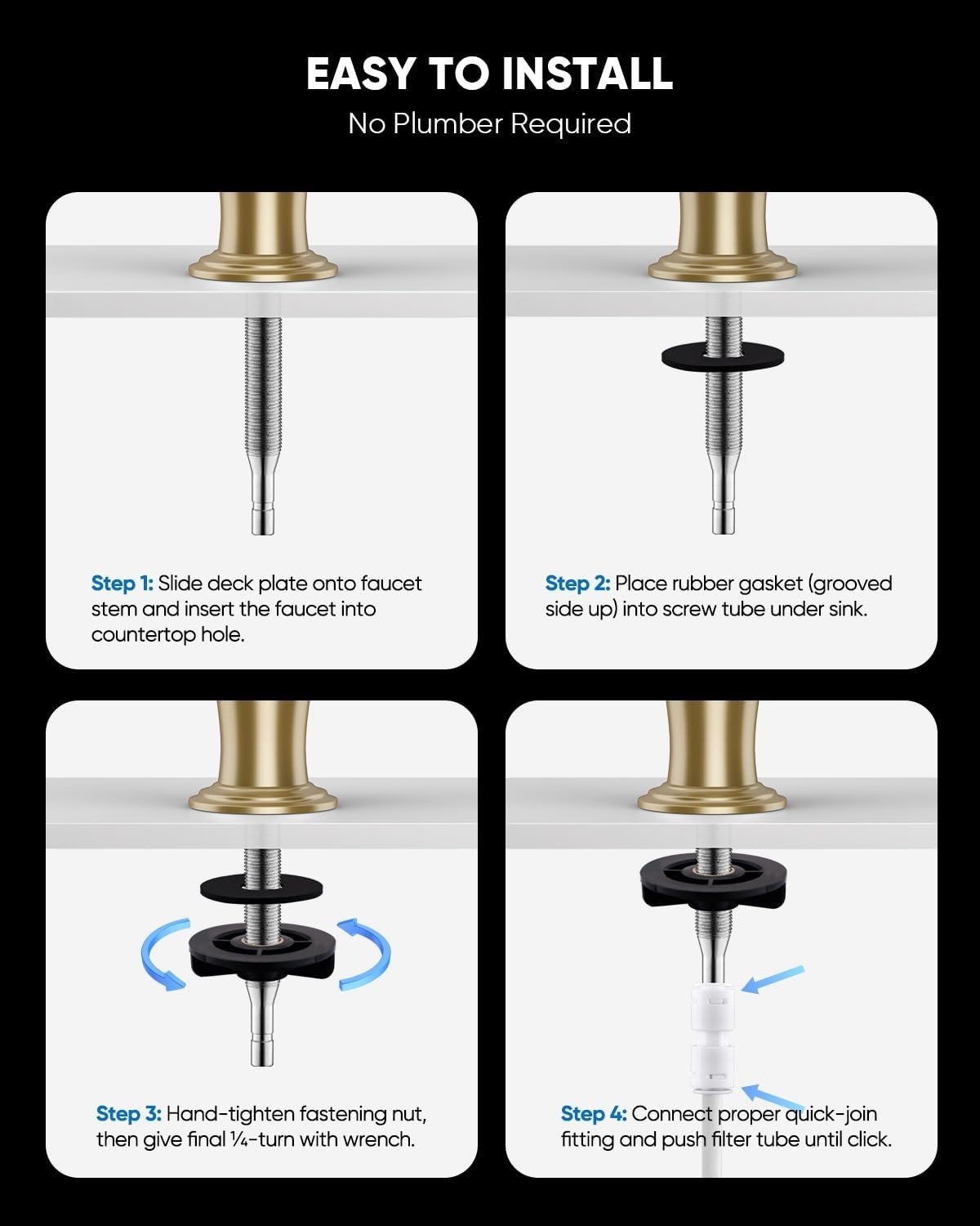 Antique Design Gold Kitchen Faucet: Leak-Resistant Lead-Free Water Filter