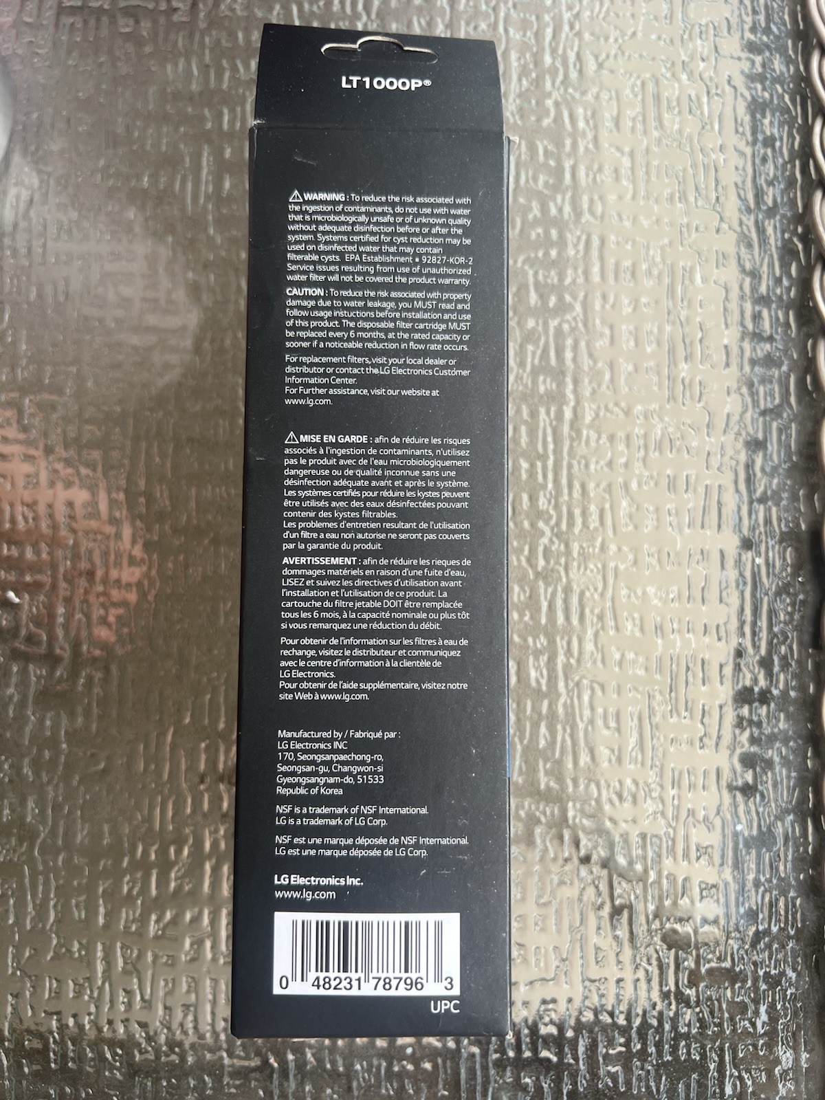 LG Water Filter Replacement Cartridge LT10000P/PC/PCS Brand New Sealed