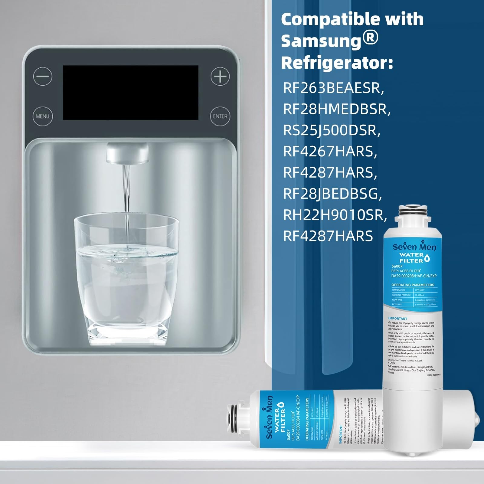Water Filter Replacement Compatible with Samsung HAF-CIN/EXP, DA29-00020B, 2-Pac