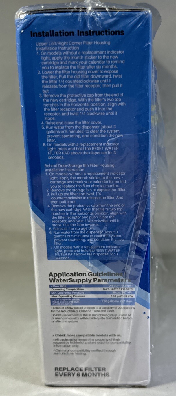 3 Pack IcePure RWF4700AC Refrigerator Water Filters 3 Carbon Air Filter