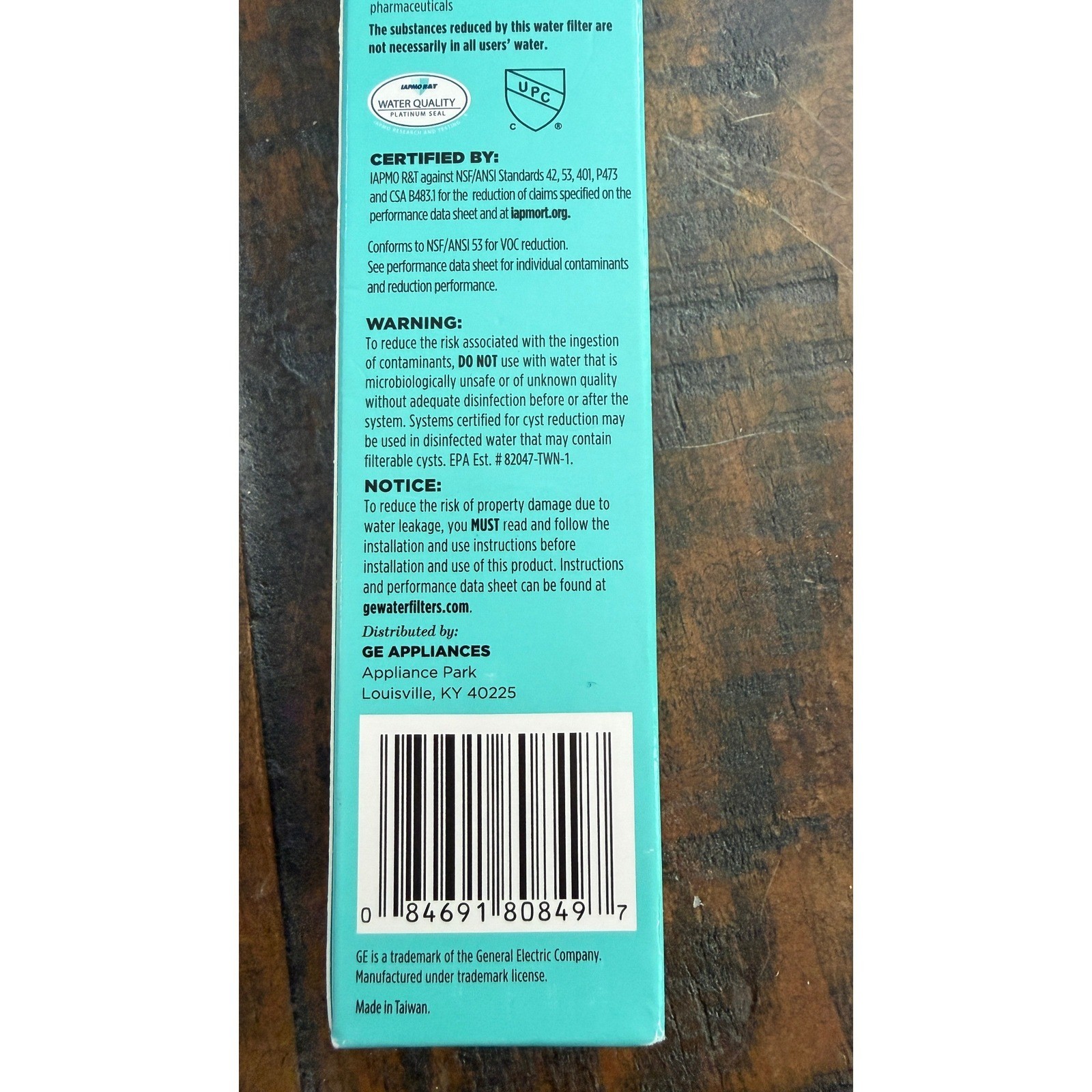 GE RPWFE Refrigerator Water Filter Genuine Blue White French Door Replacement
