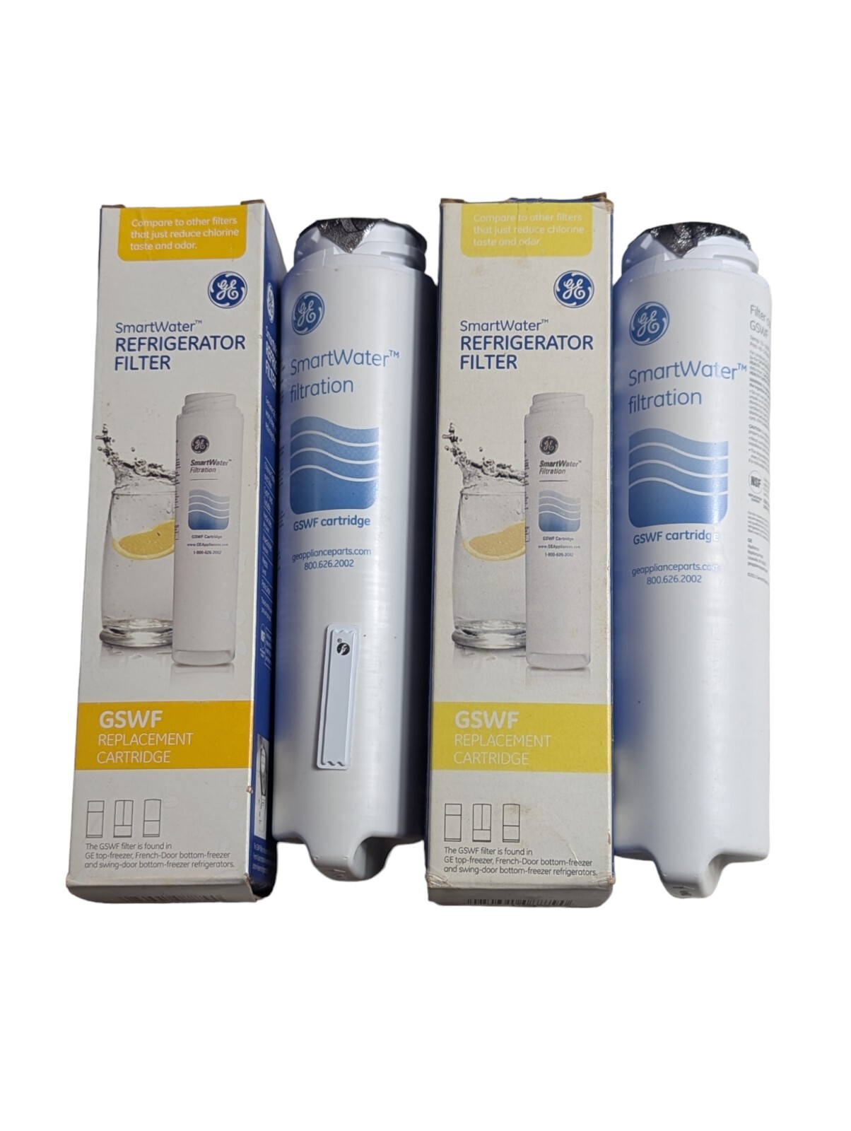 2x Genuine GE Appliances GSWF Replacement Refrigerator Water Filter Cartridges