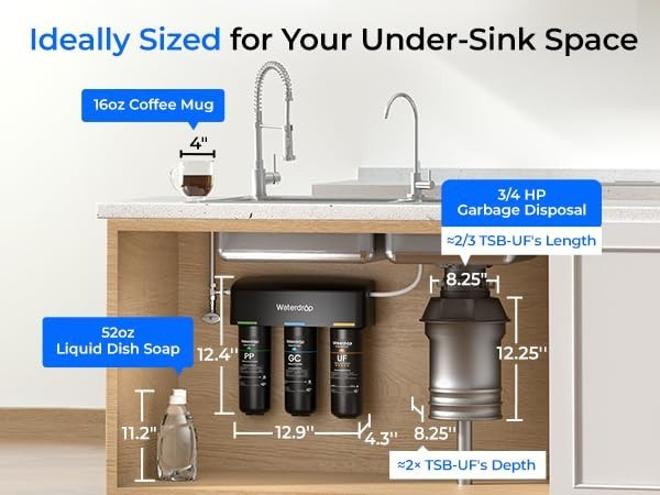 Waterdrop TSB-UF Ultra Filtration Under Sink Water Filter System, 9 Layer