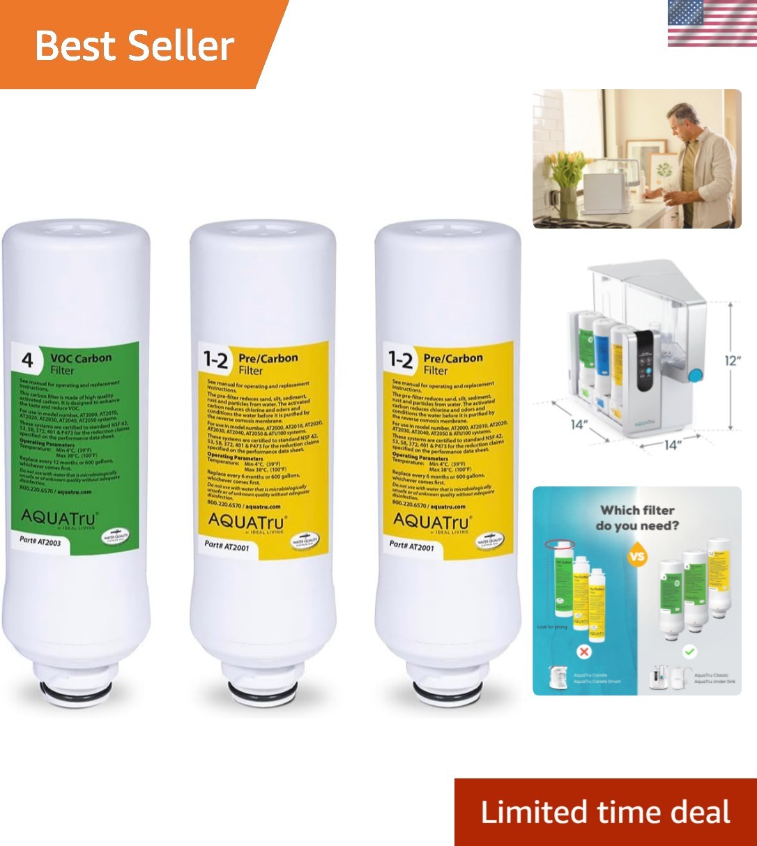Classic Replacement Filters for Classic Countertop Reverse Osmosis Water Puri…