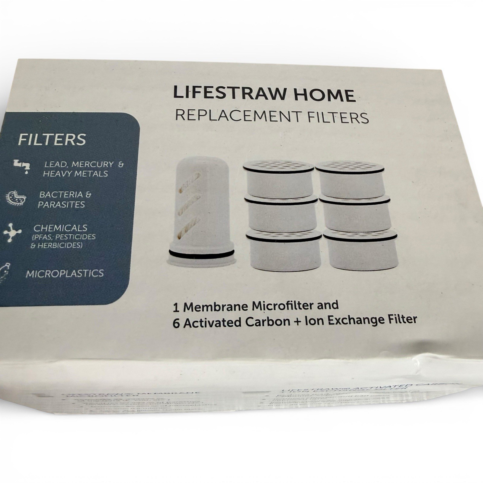 LifeStraw Home Water Filter Replacement Pack 1-Year Supply 1 Micro, 6 Carbon Ion