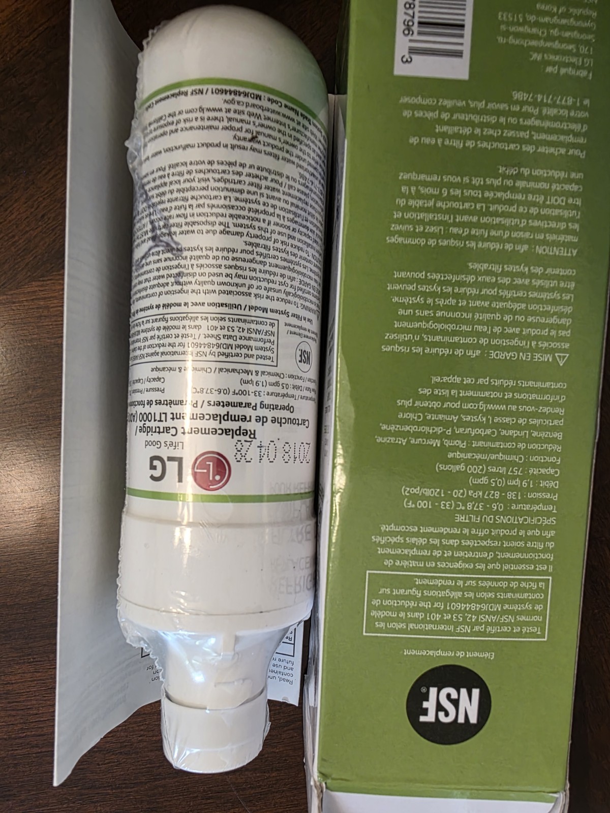 Genuine LG LT1000P Refrigerator Water Filter NEW NIB Sealed ADQ74793501 200Gal