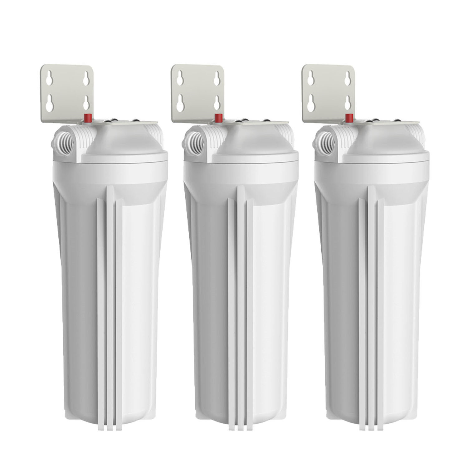3 Pack 10 Inch Whole House Water Filter Housing for 10″ x 2.5″ Filters RO System