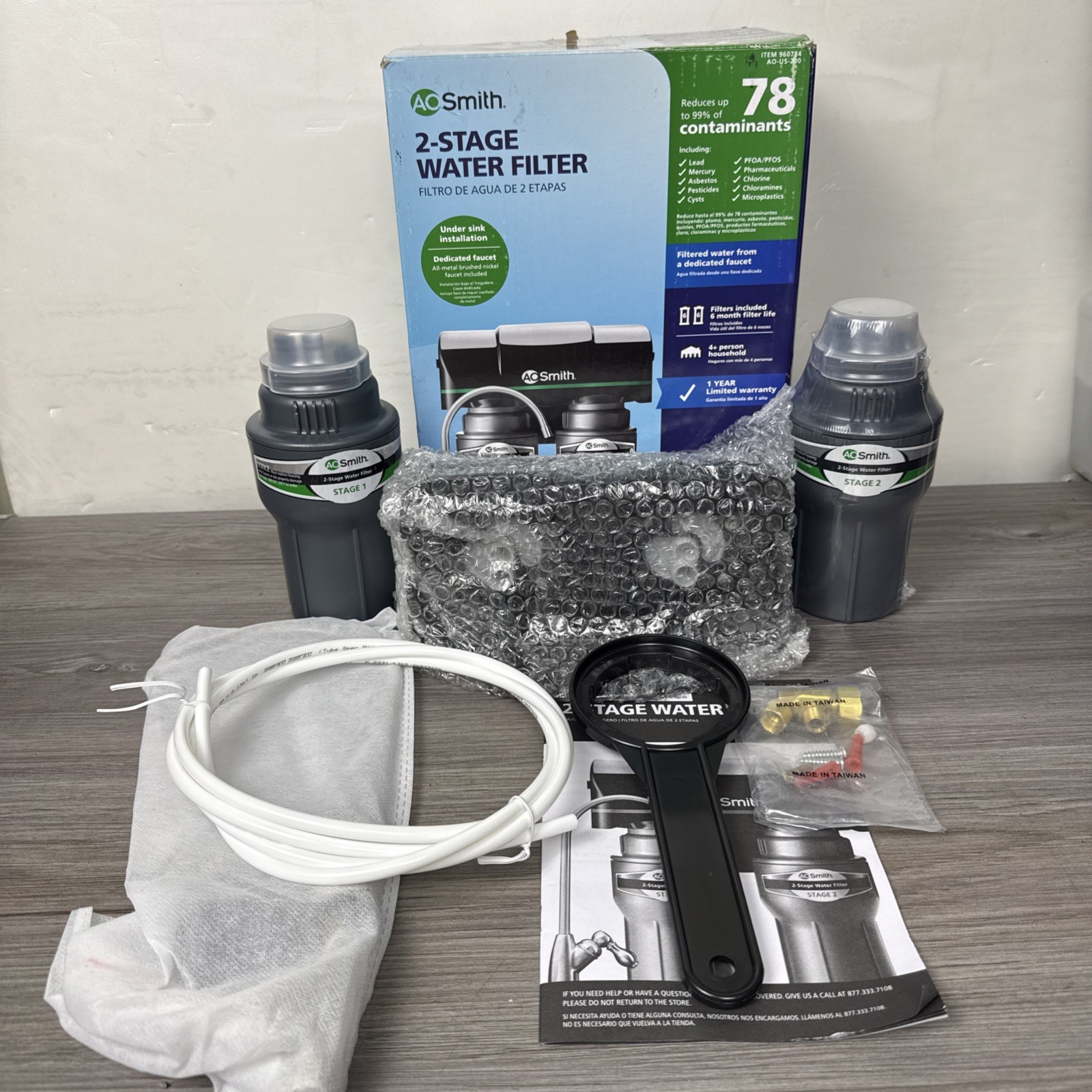AO Smith Under Sink 2-Stage Water Filter with Faucet (New & UNUSED in Open Box)