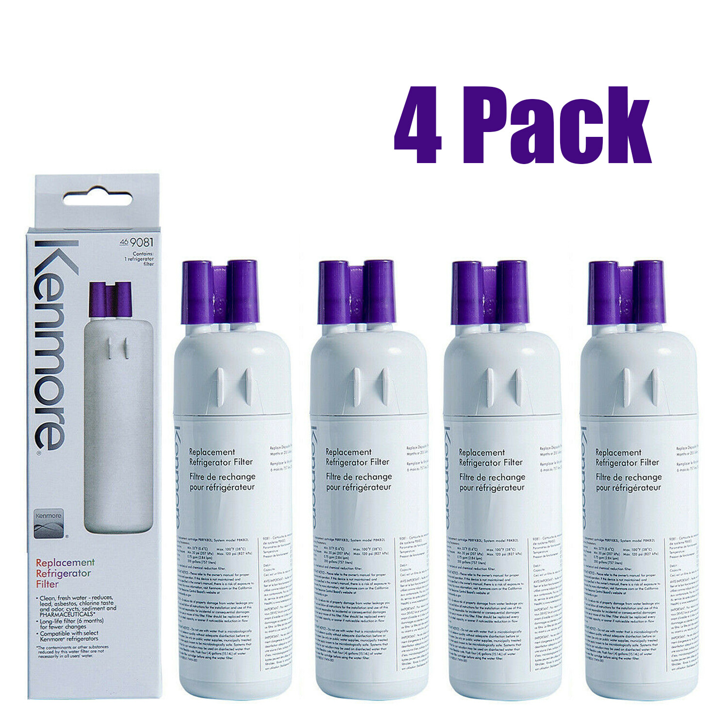 4Packs Kenmore 9081 469081 46-9930 Refrigerator &Water Filter US STOCK