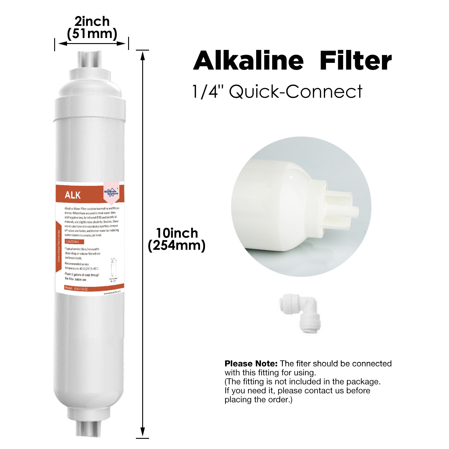 6-Stage Alkaline Water Filter pH+ Inline Restore Minerals Cartridges 1-100 Pack