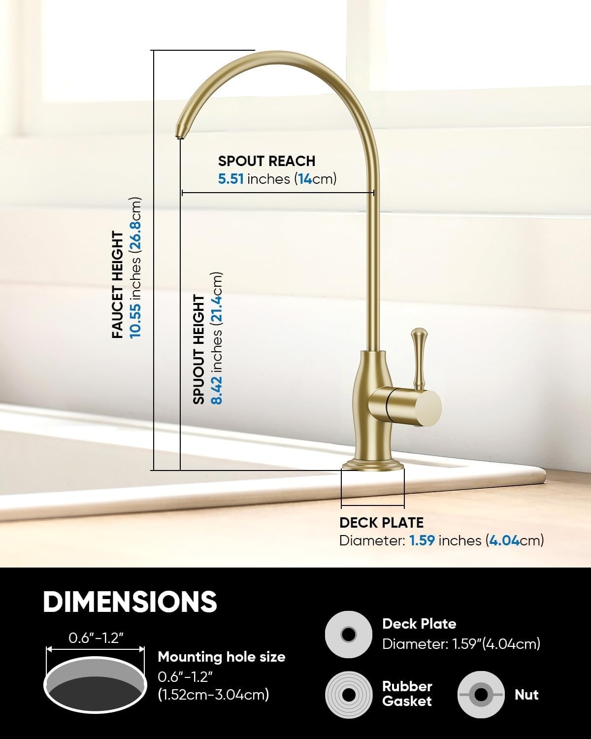 Antique Design Gold Kitchen Faucet: Leak-Resistant Lead-Free Water Filter