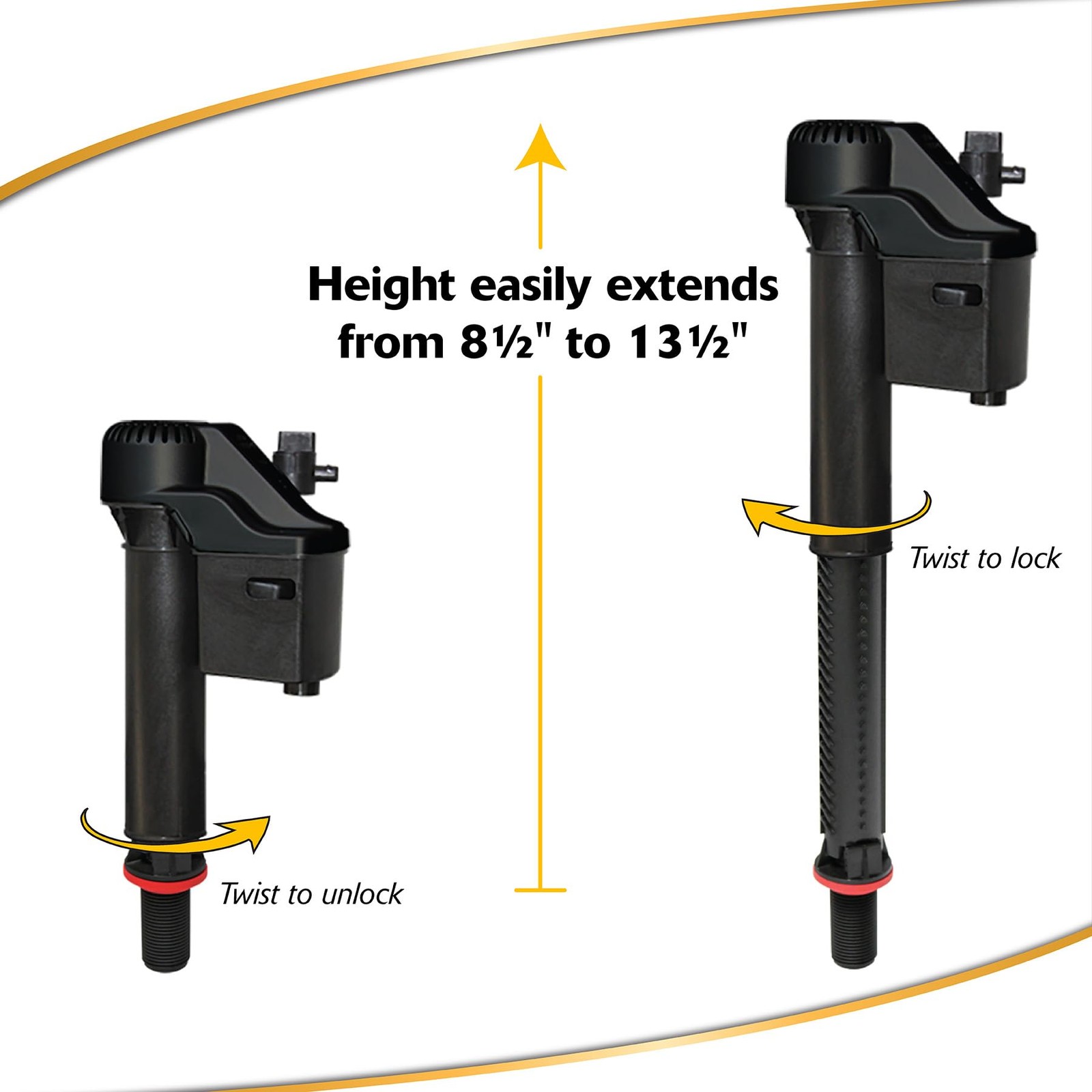 Black 2-inch Complete Toilet Repair Kit, 4010XP, 2X Long-Life, Fixes Leaks
