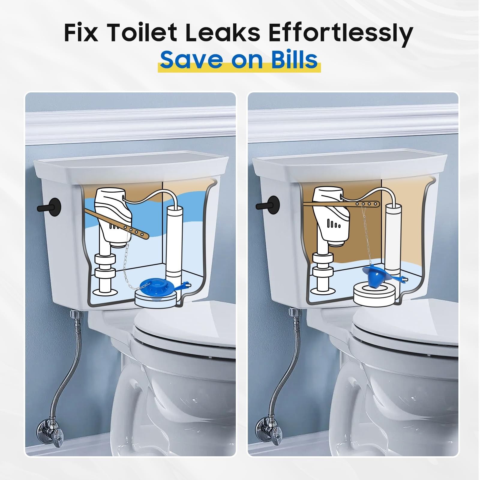 Universal Toilet Flapper Replacement Kit: 2 Inch Toilet Tank Flapper 2 Stainl…