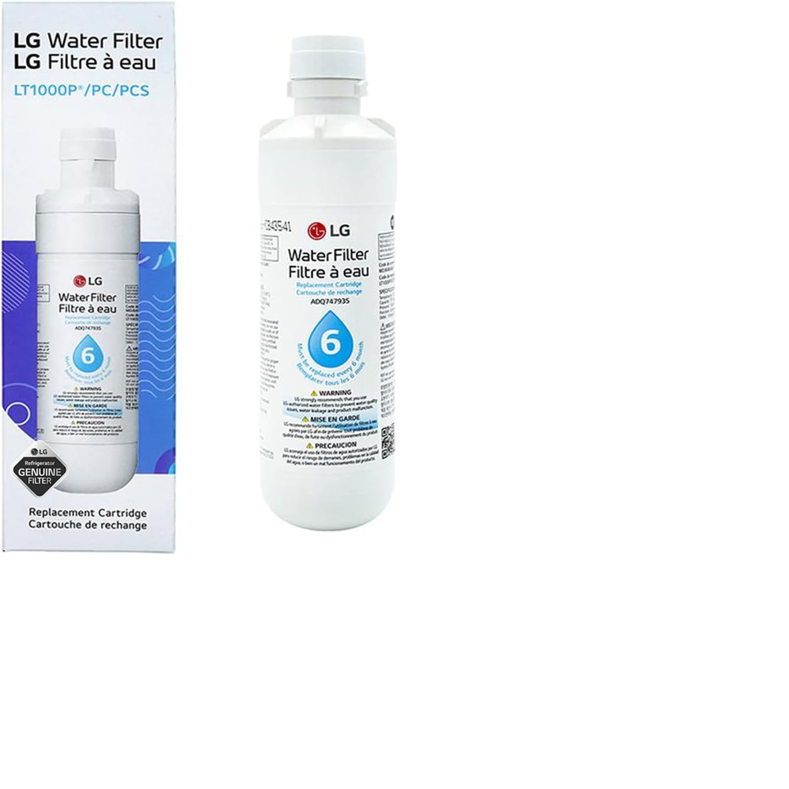 LG Refrigerator Water Filter 6 Month Capacity NSF42 NSF53 NSF401 Replacement