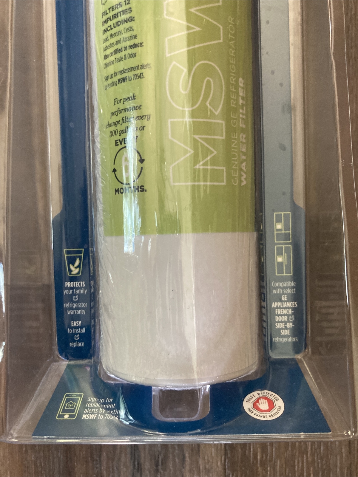 GE Refrigerator Water Filter MSWF 6 months Removes 99% Lead, Reduces 12 impurity