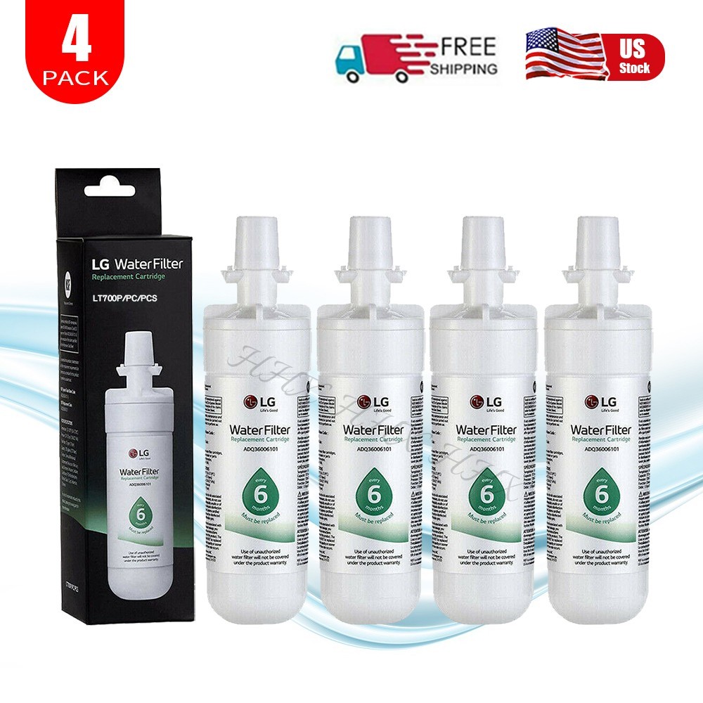 4 Pack FOR Sealed LG LT700P Refrigerator Water Filter Replacement ADQ36006101 US