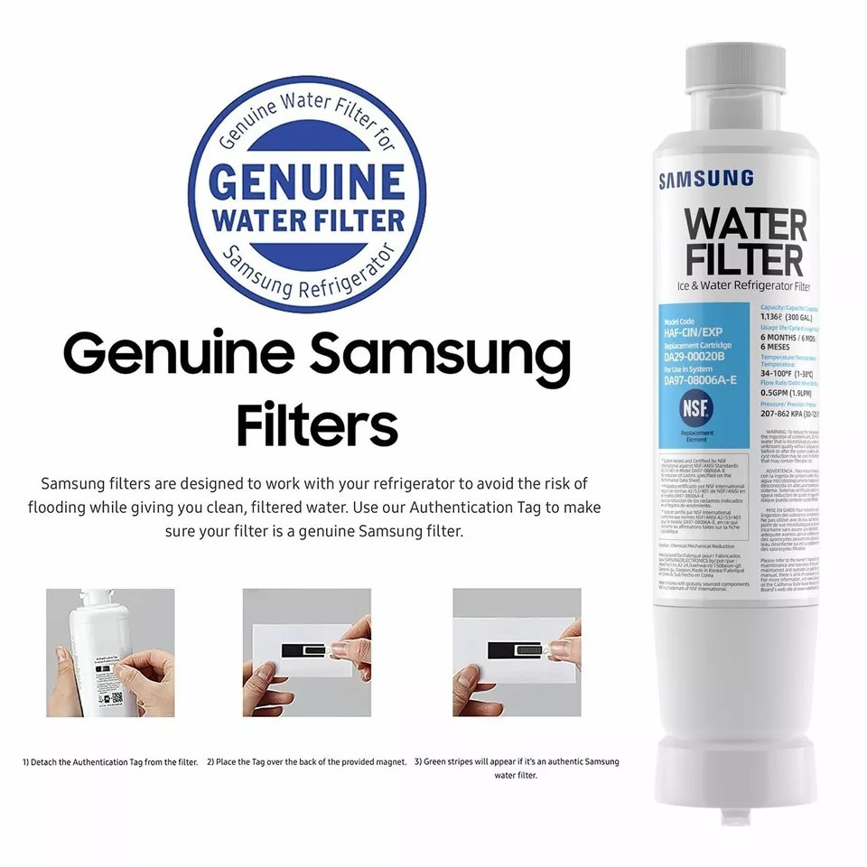 1-PACK Genuine Samsung DA29-00020B HAF-CIN/EXP Refrigerator Water Filter (New)