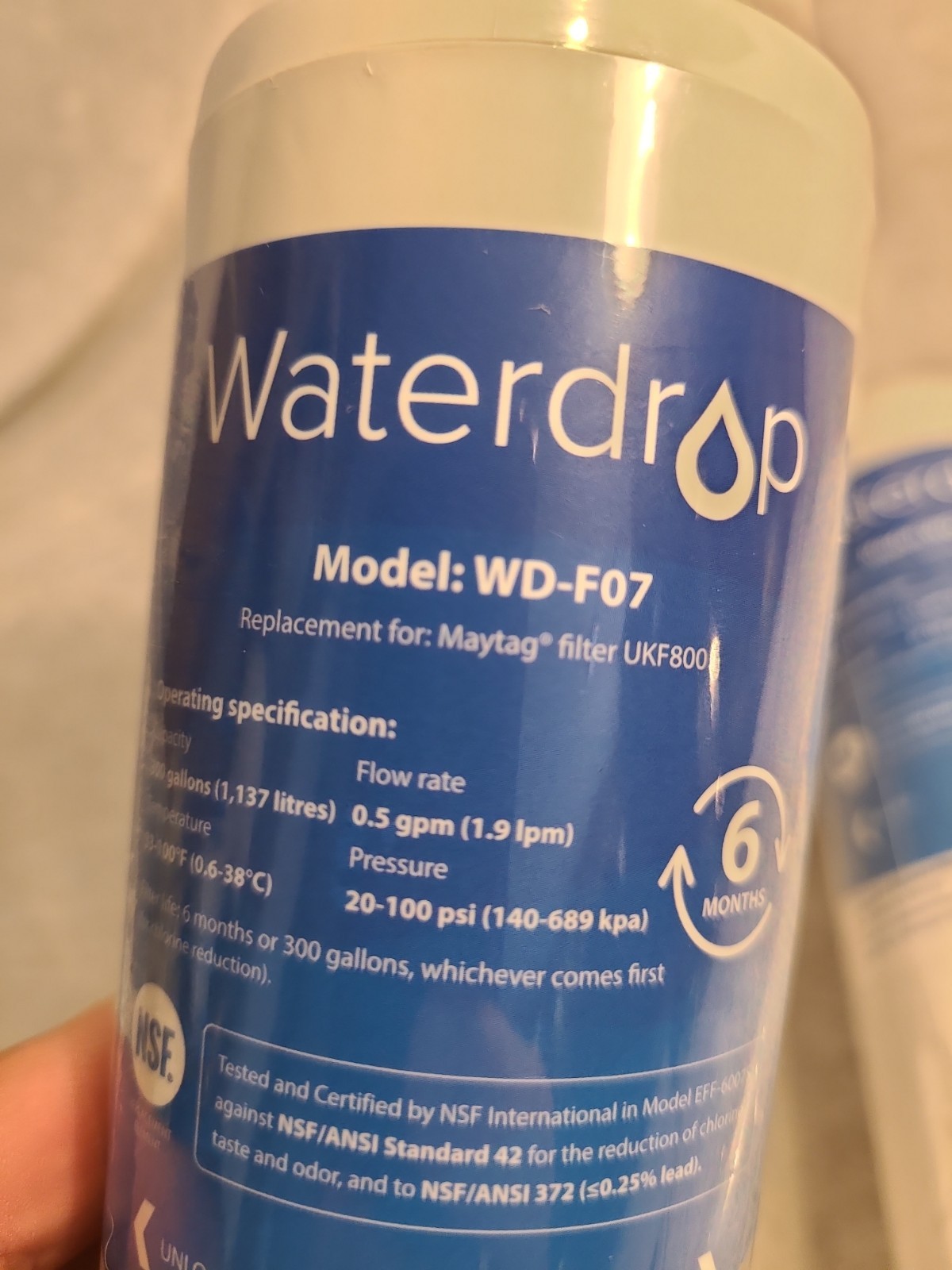 2 New Sealed Waterdrop WD-F07 Replacement For GE MSWF Refrigerator Water Filter