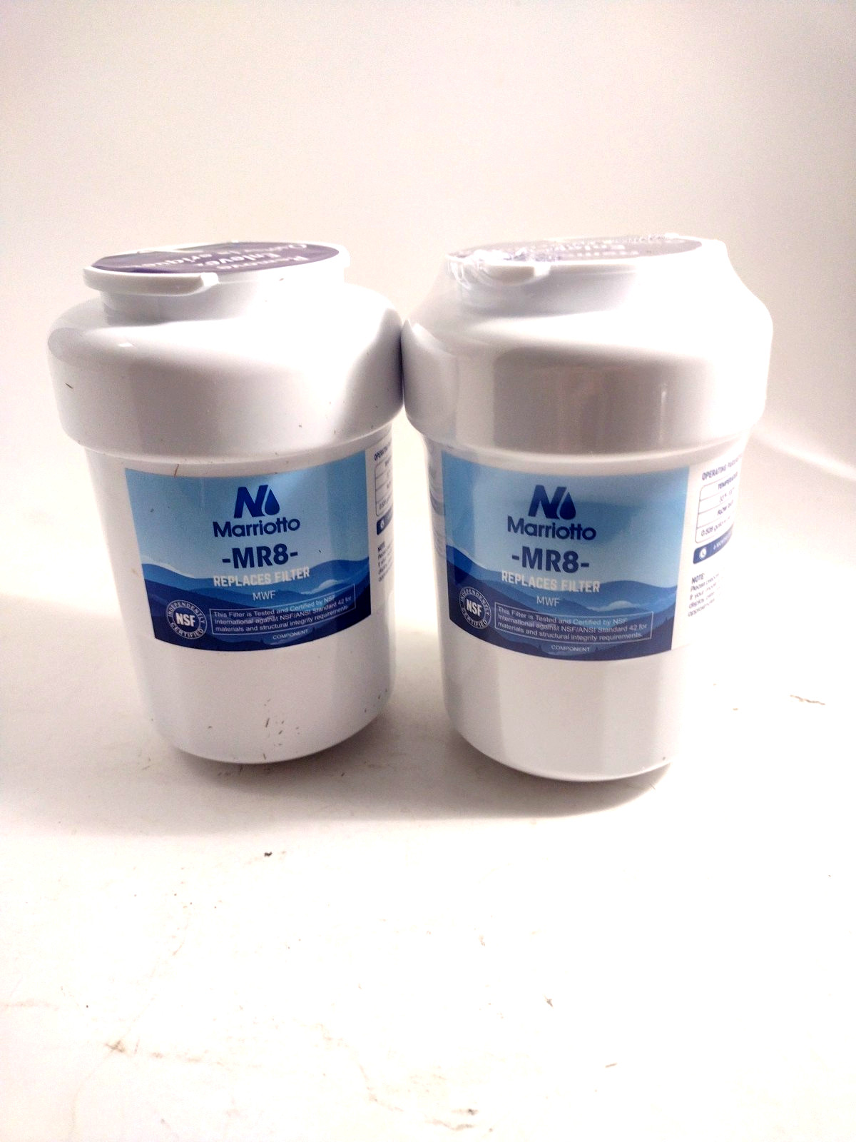 Marriotto MR8 Refrigerator Water Filters Replaces GE MWF 2 Pack New Sealed C4