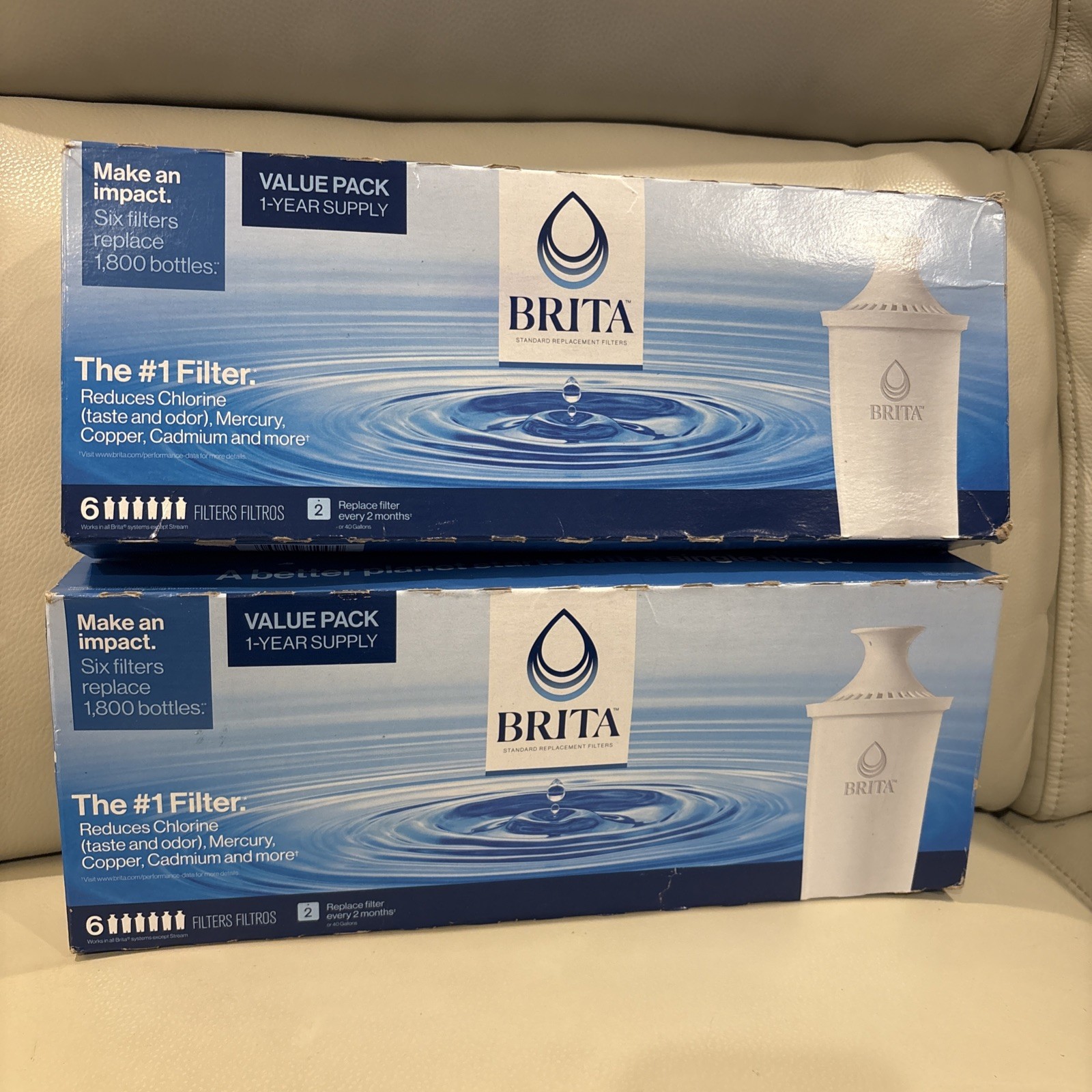 2 Pk Of 6 (12) Brita Original Replacement Filters For Pitchers FREE SHIPPING!