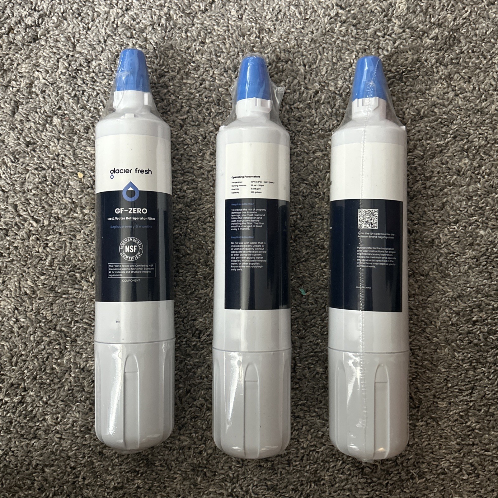 Glacier Fresh GF-ZERO Refrigerator Water Filter Replacement For Sub-Zero 3-Pack