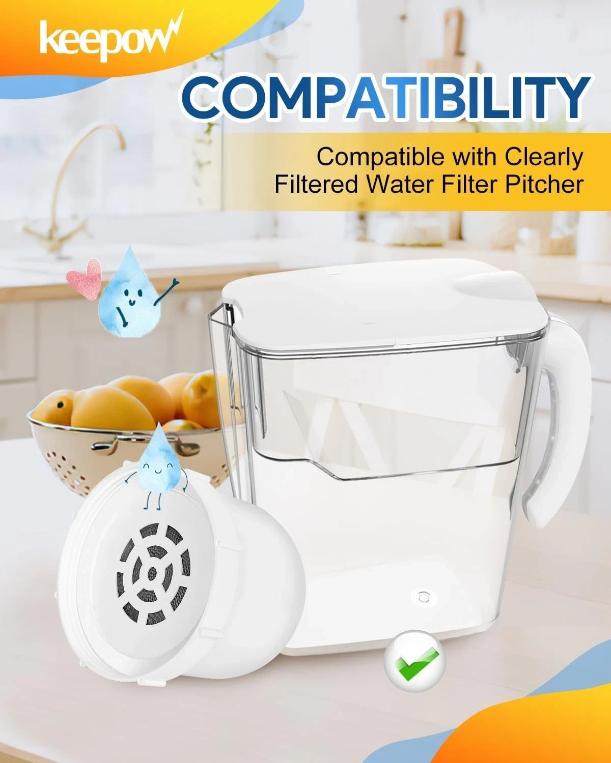 3 Pack Water Filters Replacement Compatible with Clearly Filtered Water Pitcher