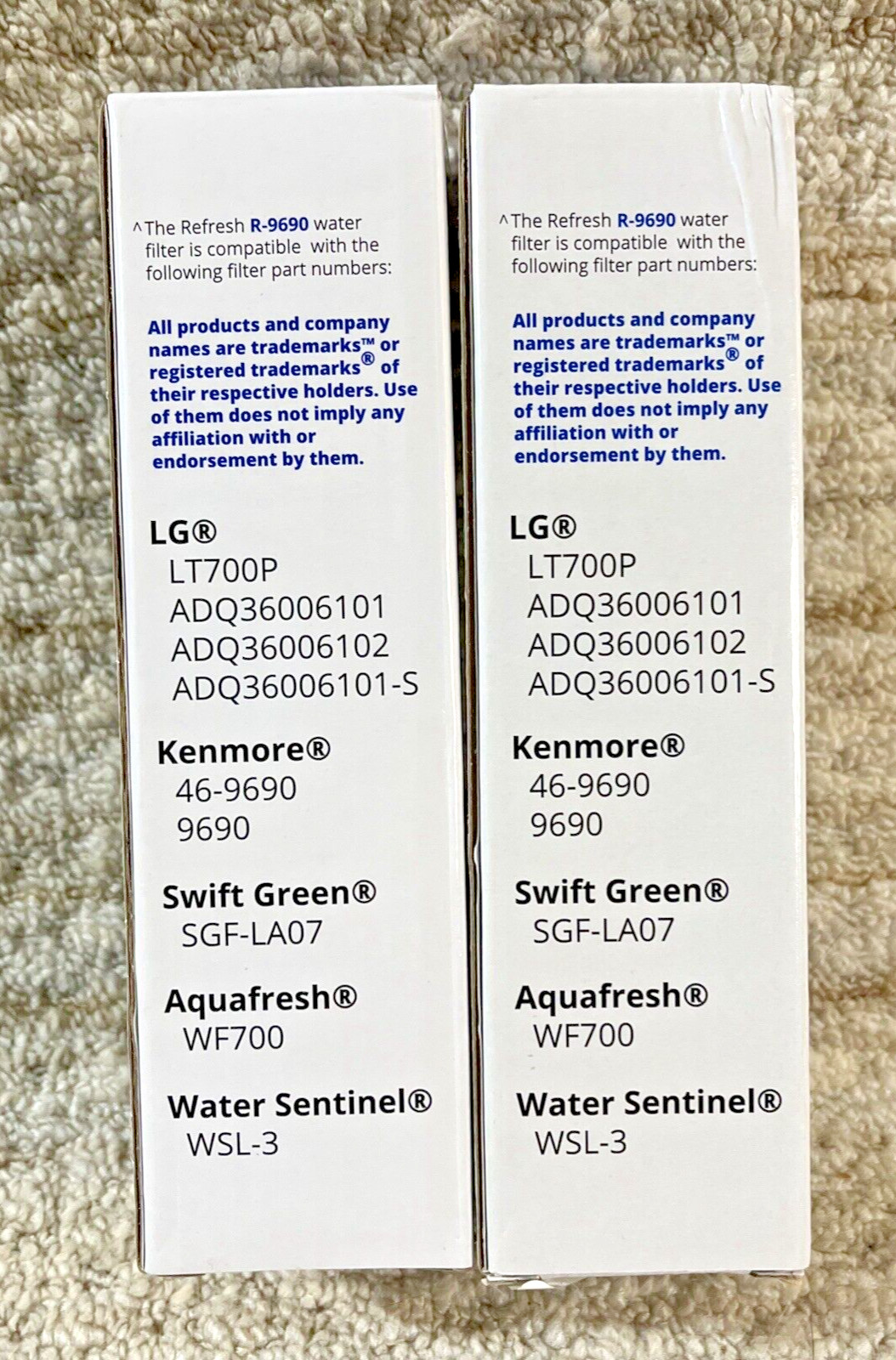 2 NEW Refresh Replacement Water Filter R 9690 For Kenmore Refrigerators