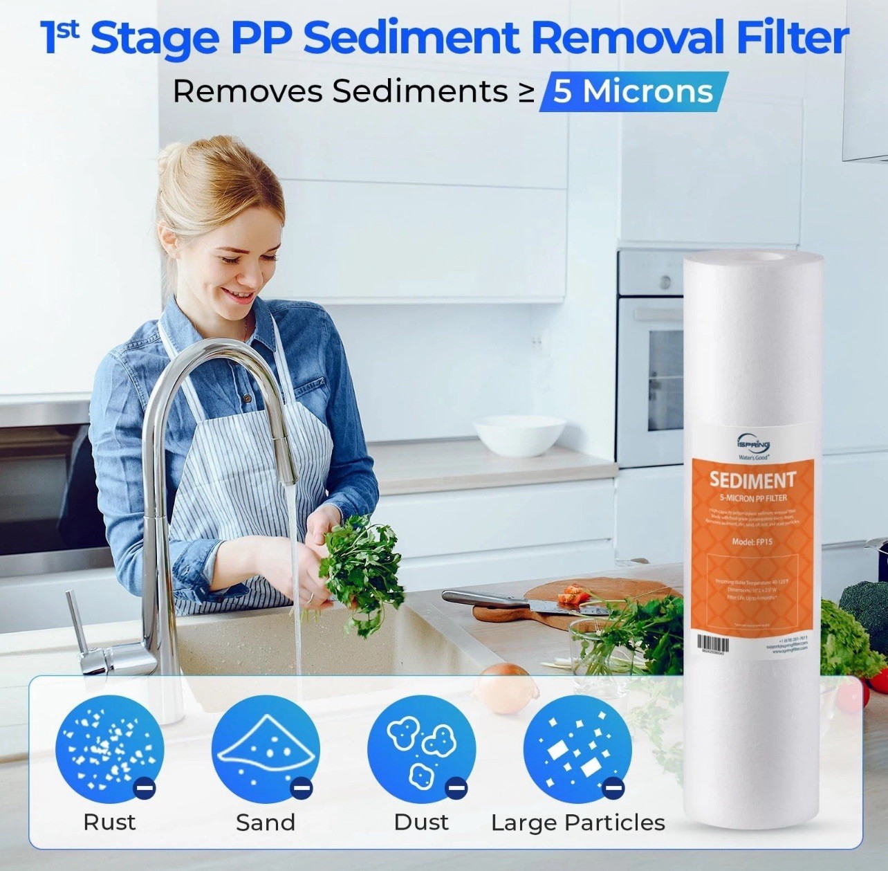iSpring F19K75 NSF Certified 2-Year Replacement Filter Set for 6-Stage Revers…