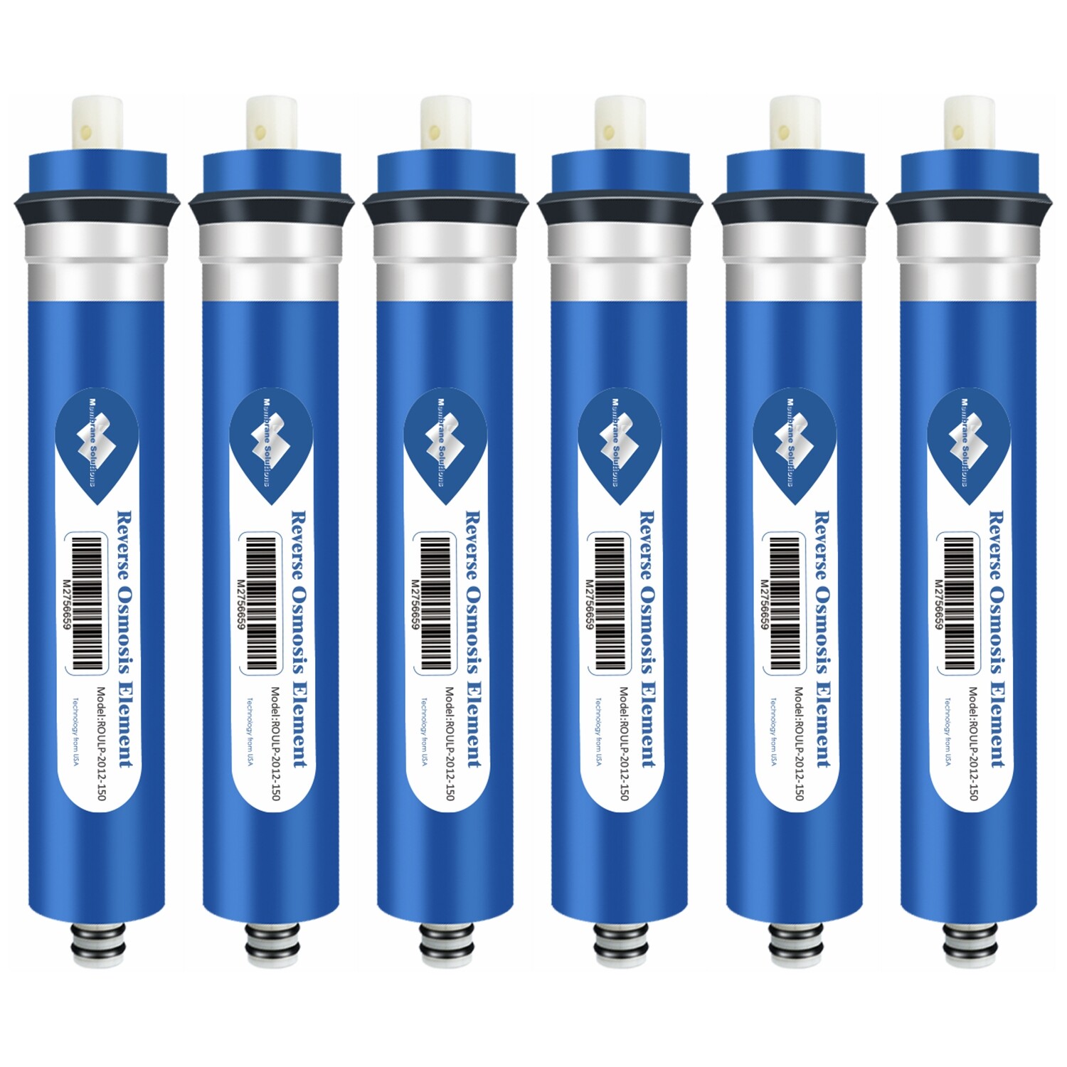6 Pack 100/150 GPD RO Membrane Reverse Osmosis Purifier Water Filter Replacement