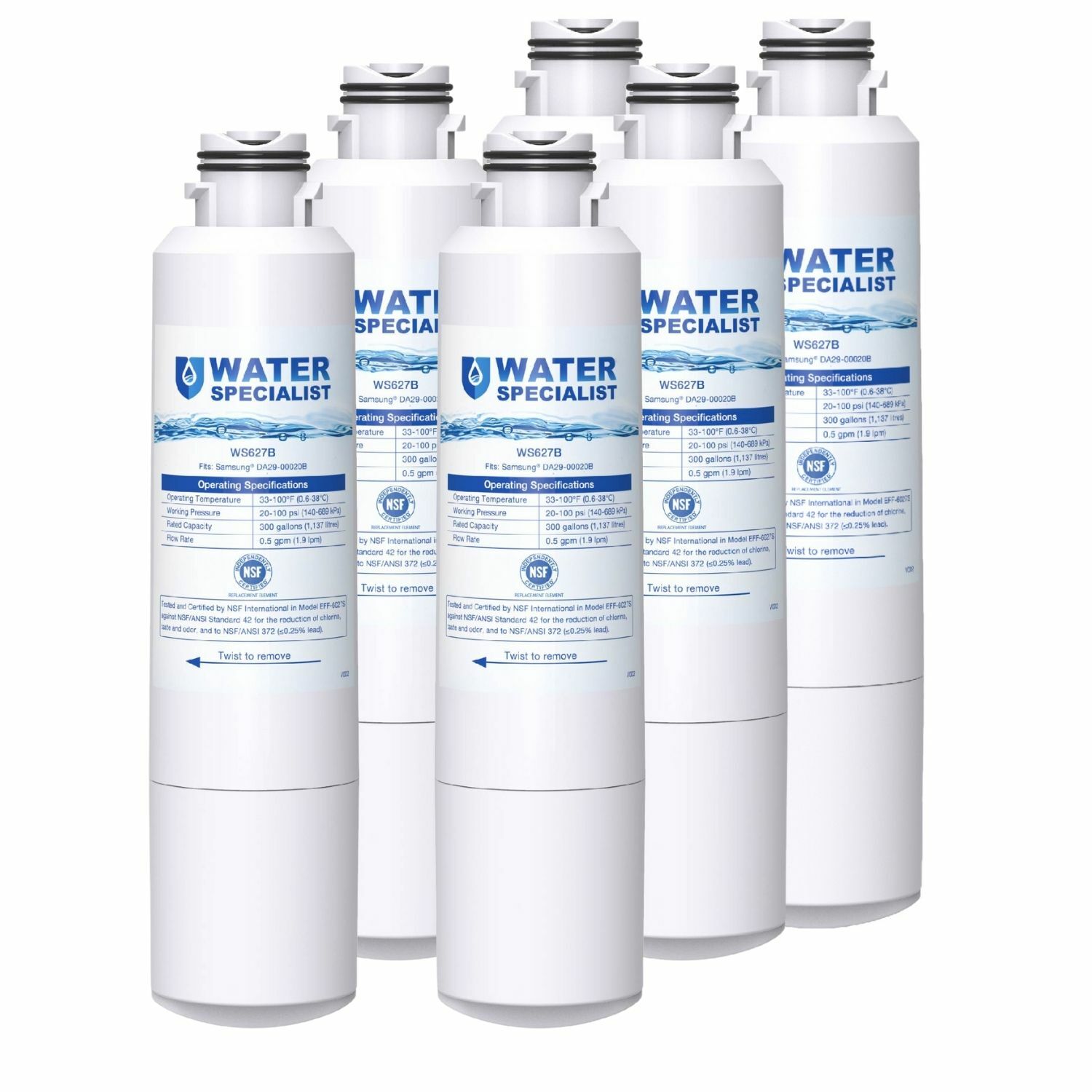 Waterspecialist Refrigerator Water Filter,Replacement for Samsung DA29-00020B