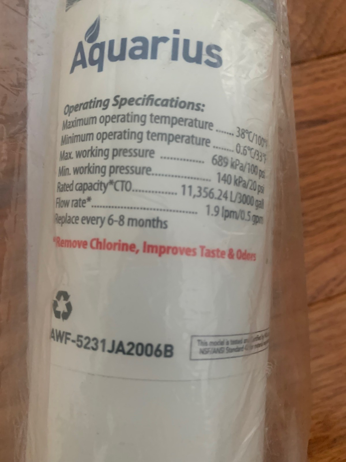 Aquarius LG LT600P Kenmore9990 Replacement Refrigerator Water Filter 5231JA2006B