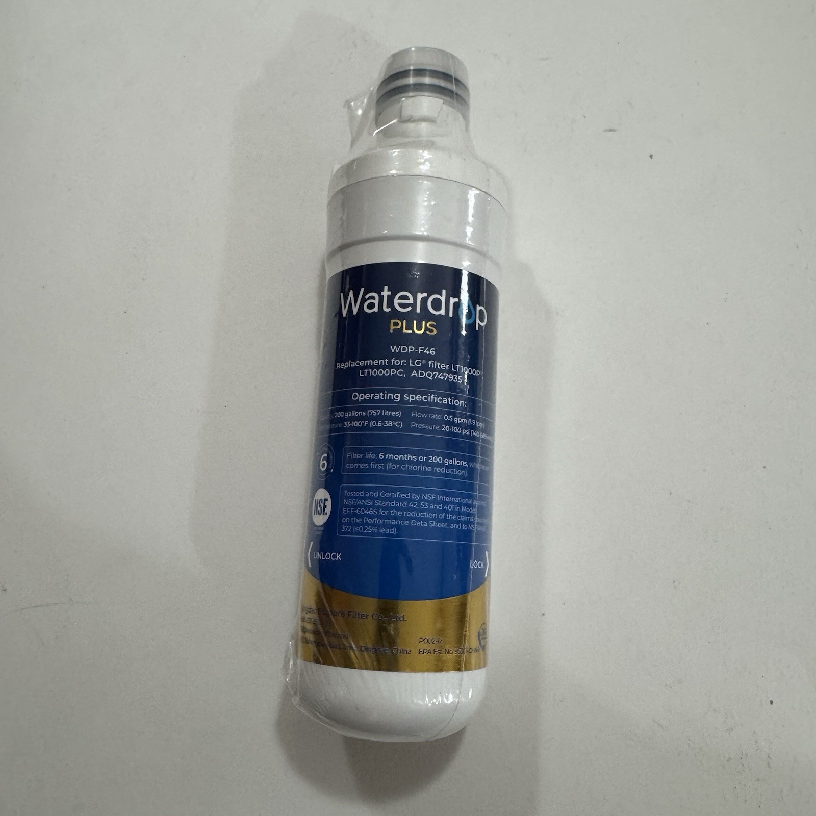 Waterdrop Plus WDP-F46 Refrigerator Water Filter For Select LG Kenmore New E51