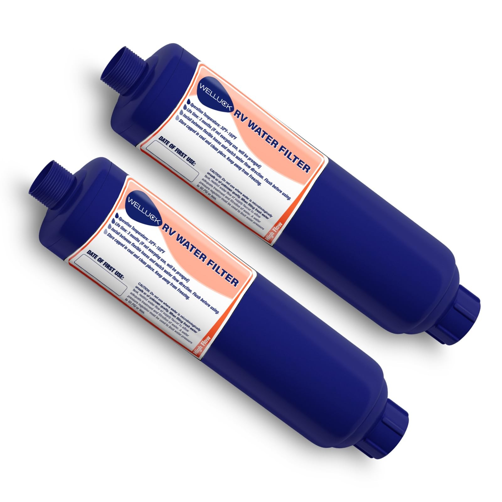 WELLUCK RV Camper Inline Water Filter Reduce Chlorine and Odor, 2 Packs 2PC