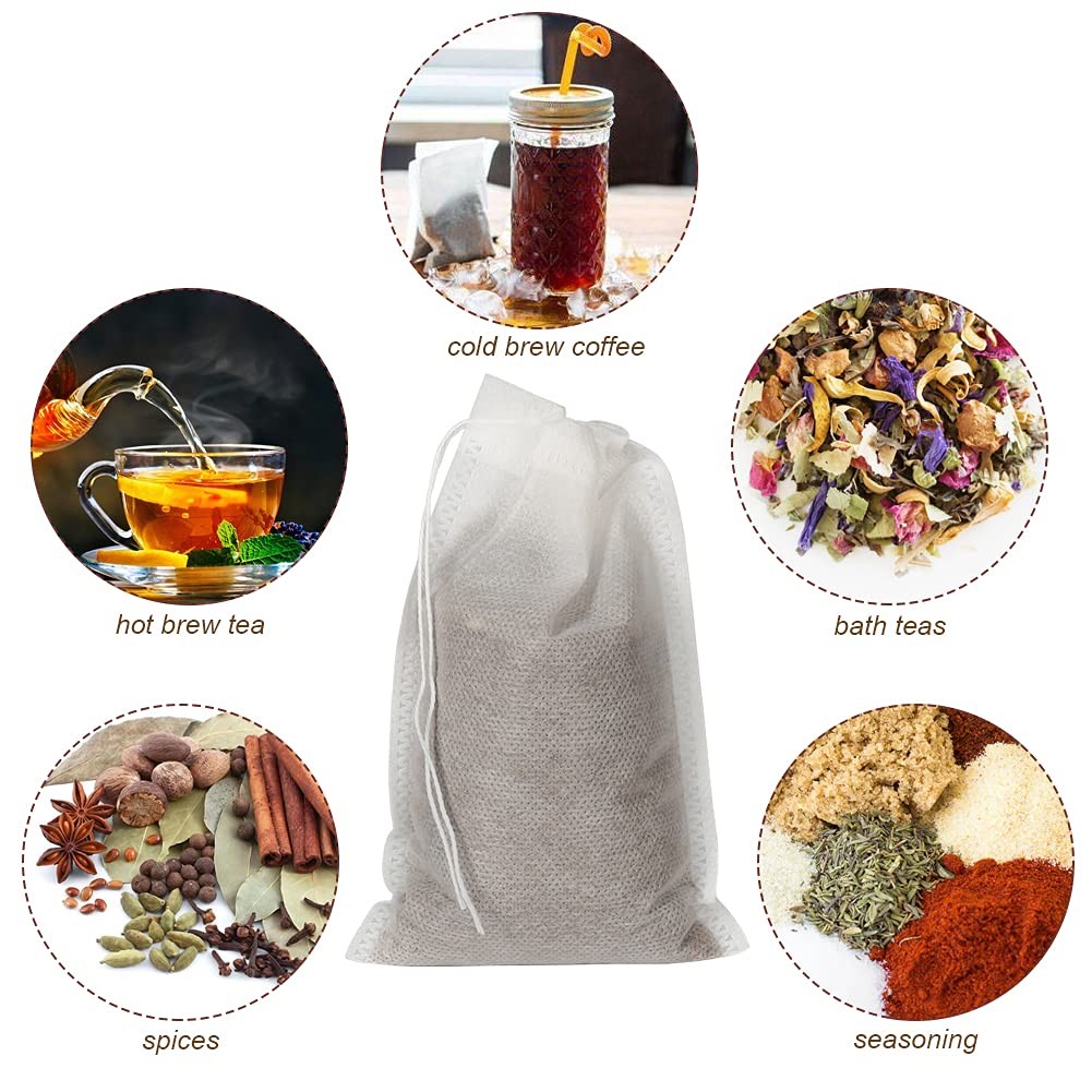 50pcs No Mess Cold Brew Bags, 4×6 inch Disposable Coffee Filter Bag