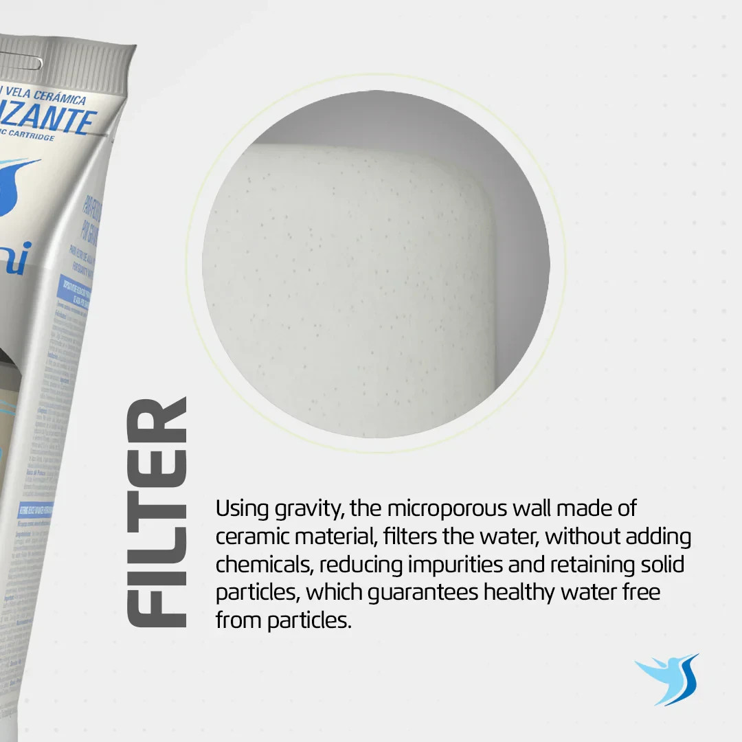 Stefani Ceramic Water Filter Cartridges Triple Action Carbon Silver, 4 Pack