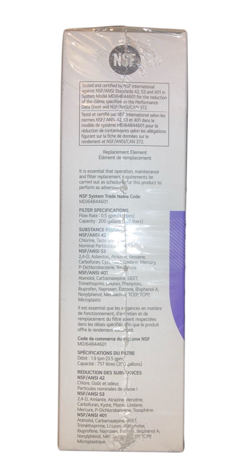 Genuine LG Water Filter Replacement Cartridge LT1000P/PC/PCS – New and Sealed!