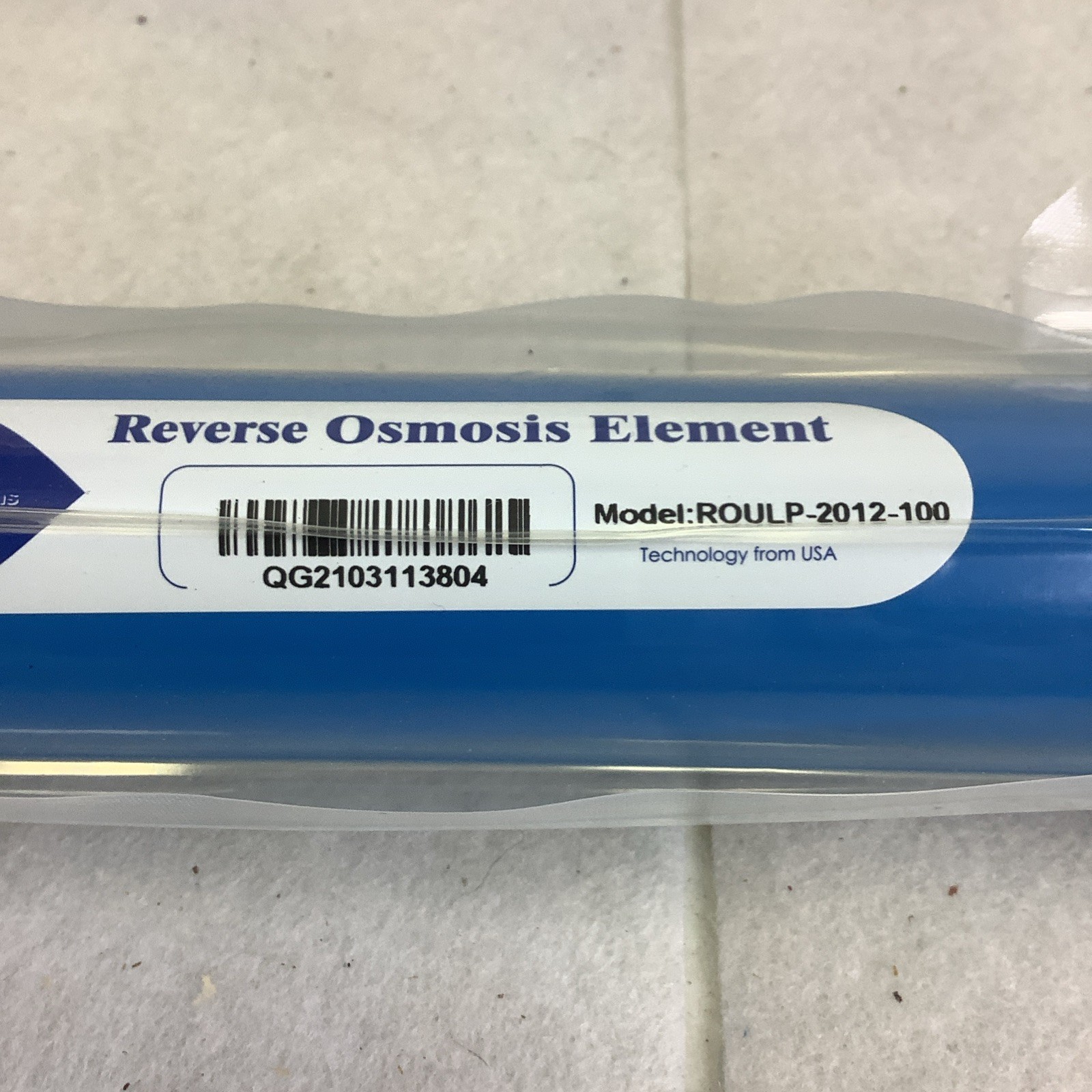 100 GPD RO Reverse Osmosis Membrane Water Filter, Housing, Wrench And Connectors