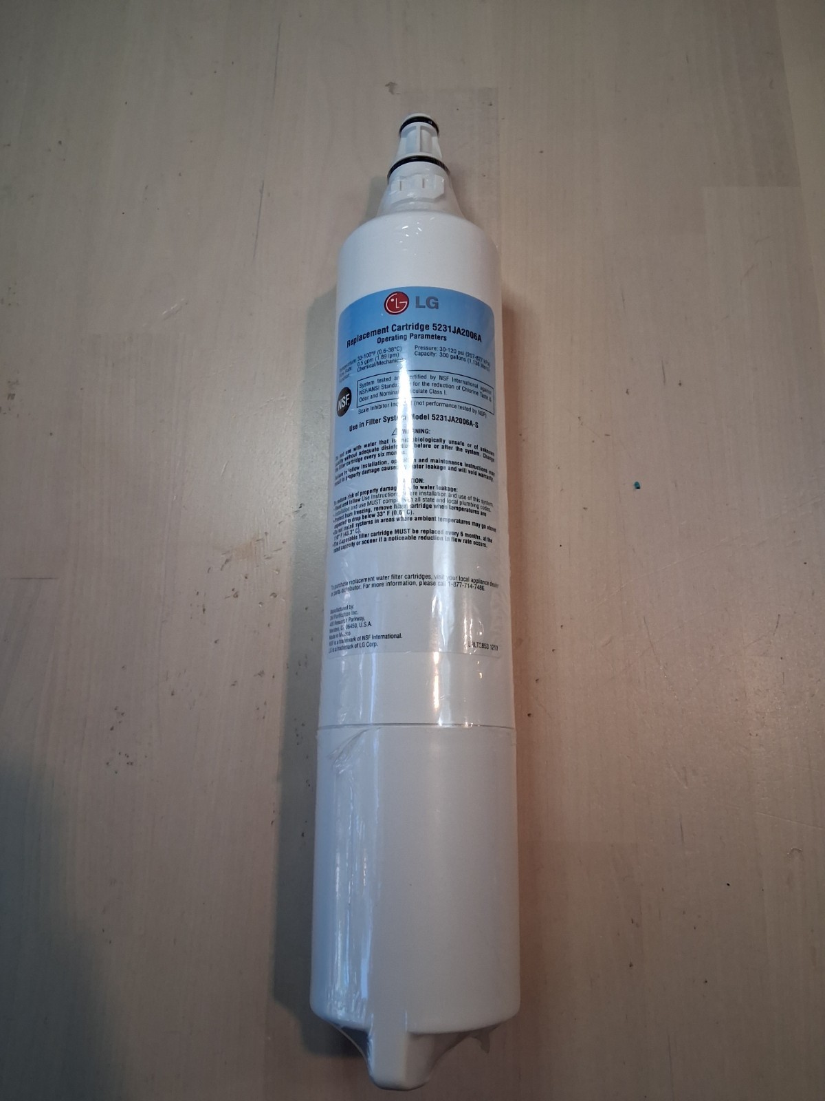 OEM LG 5231JA2006a 300 GAL Cap Refrigerator Water Filter Cartridge FREE SHIPPING