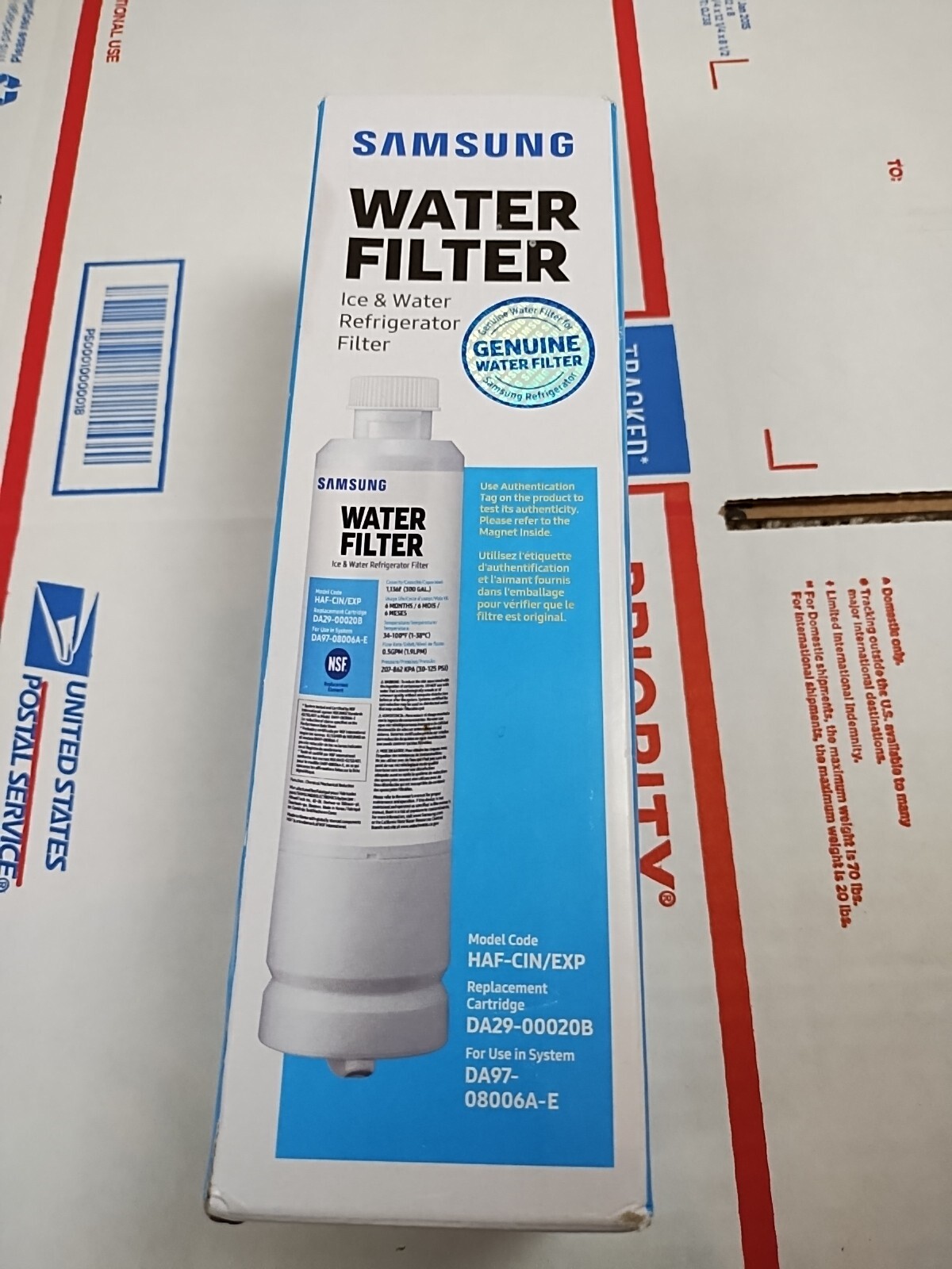 1 PACK Genuine Samsung DA29-00020B HAF-CIN/EXP REFRIGERATOR Water Filter