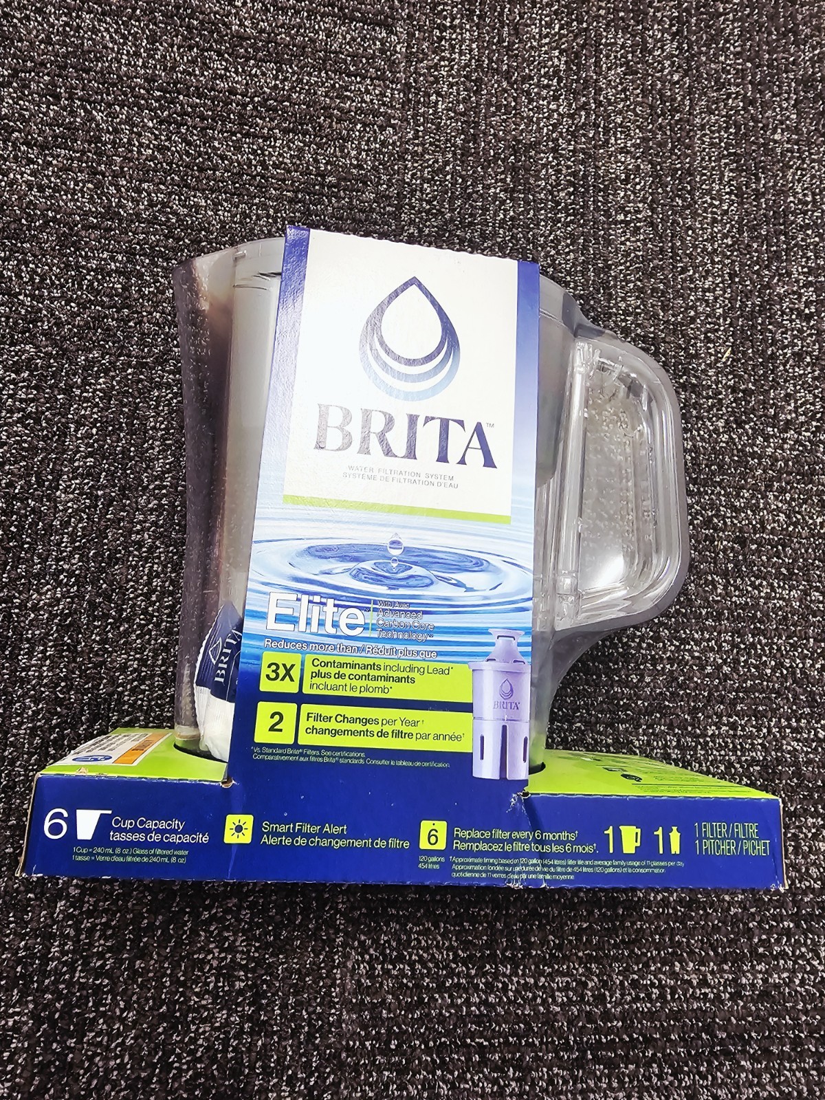 Brita Elite 6 Cup Water Filter Pitcher with Elite Filter Smart