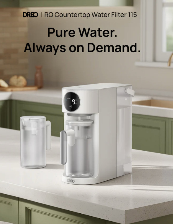 Dreo RO Water Filter 115 Countertop Reverse Osmosis Water Purifier System New
