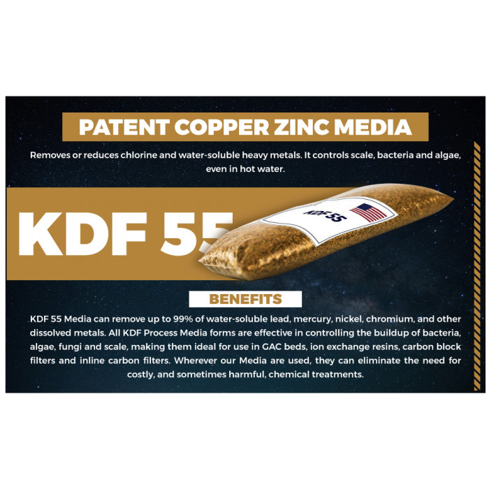 KDF 55 : Filter Media for Chlorine, Heavy Metal, Bacteria, Iron Removal – 1 LB