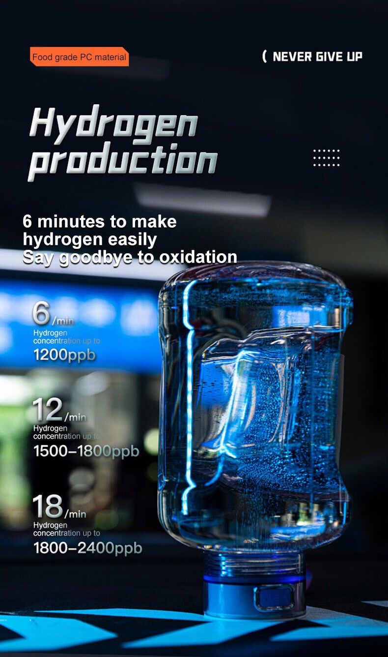 Hydrogen Water Bottle 1.5L Hydrogen Rich Portable Rich Hydrogen Water Generator