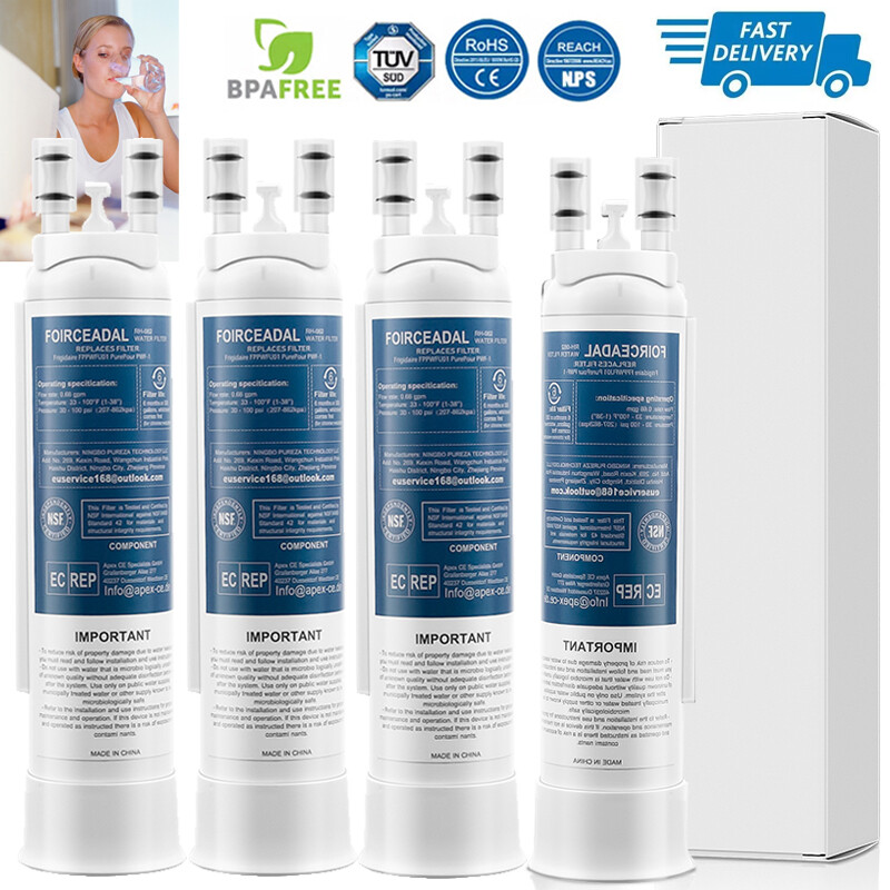 1-4Pcs Water Filter Replacement For Frigidaire FPPWFU01 PWF-1 Water & Ice Filter