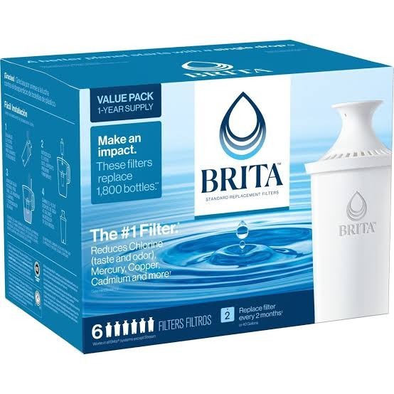 Brita Standard Water Filter Replacement 6 Pack White Pitcher Dispenser 36417