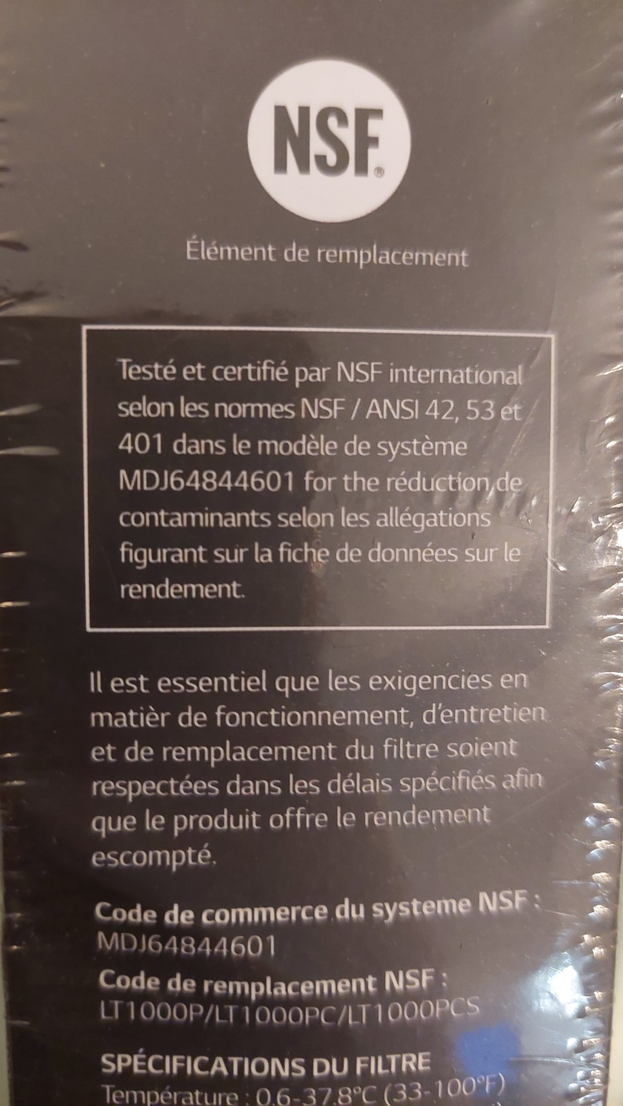 LG LT1000P Water Filter Replacement Cartridge LT1000PC/PCS – NSF