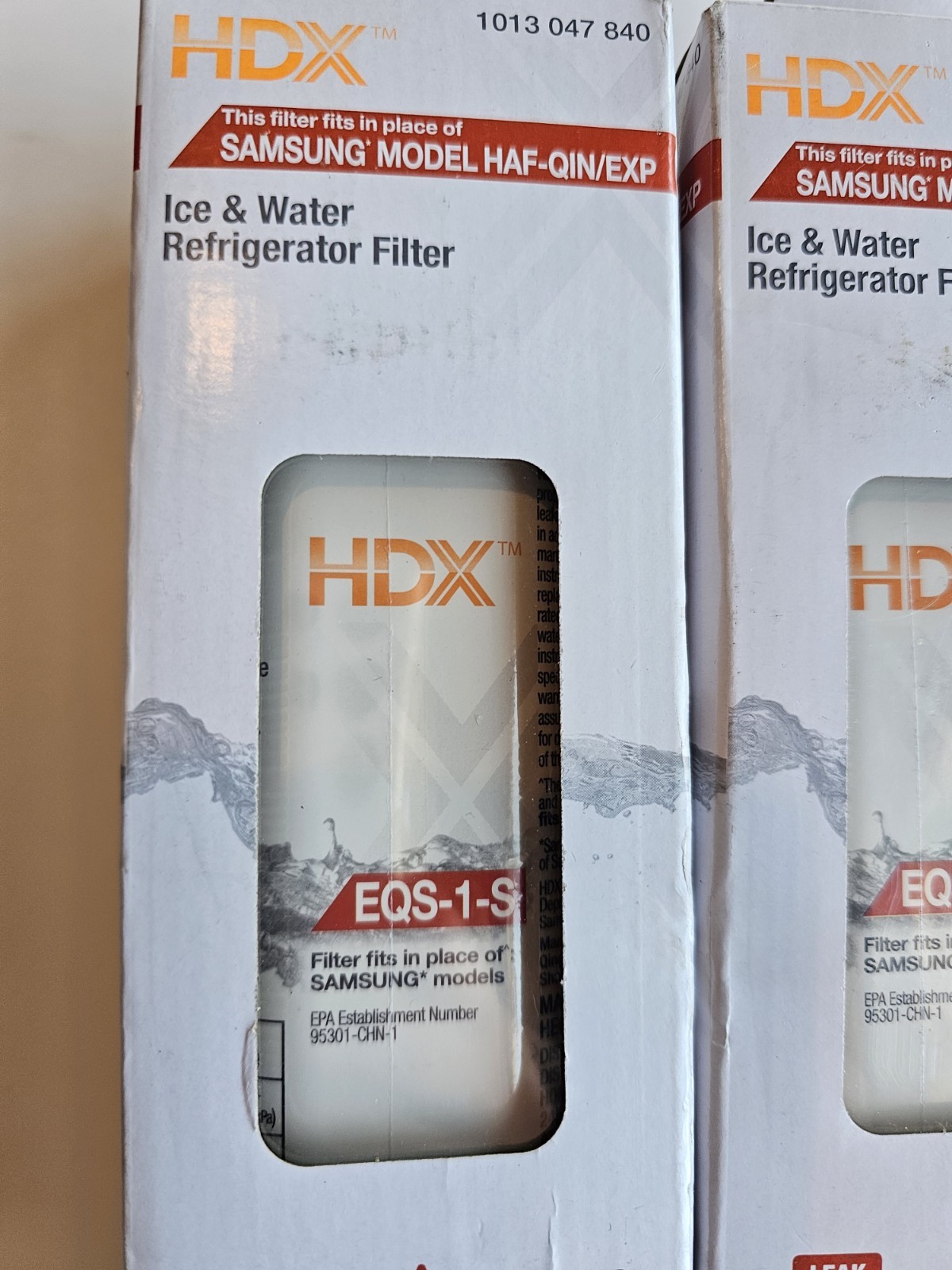 2-Pack HDX EQS-1-S Standard Refrigerator Water Filters For Samsung HAF-QIN – New