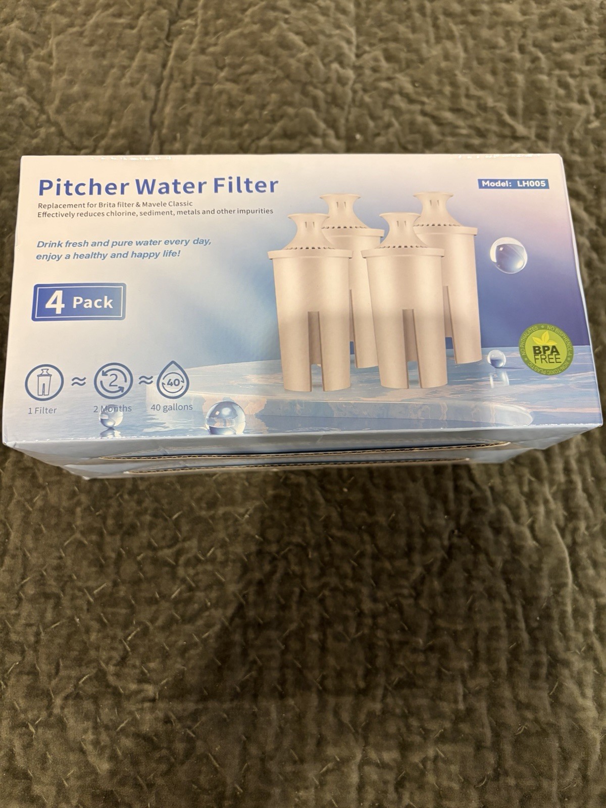 Unbranded Pitcher Water Filters LH-005 New 4 Pack Lot of 2