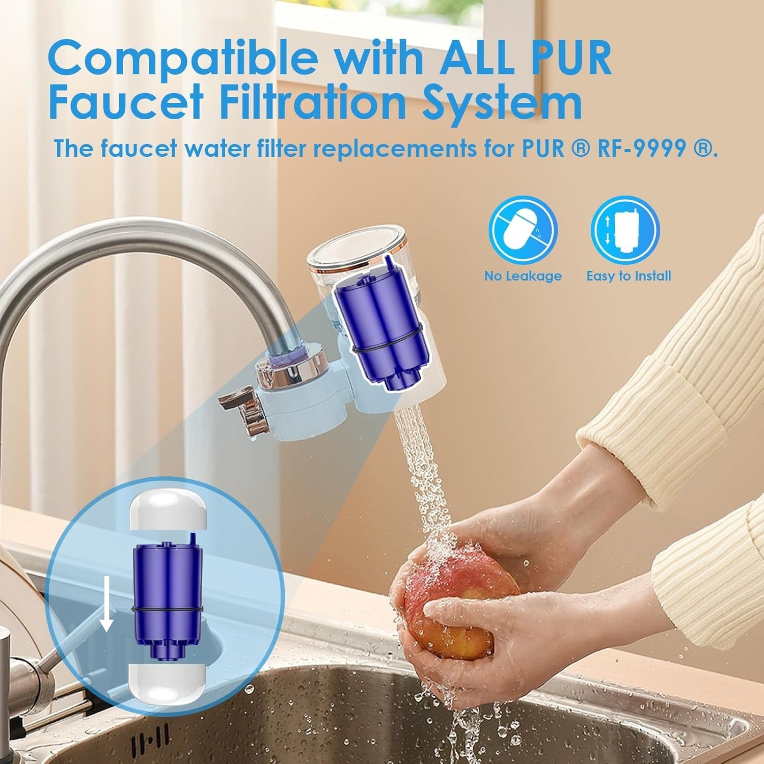 Faucet Water Filter Replacement Fit for All PUR, for PUR plus Faucet Filtration